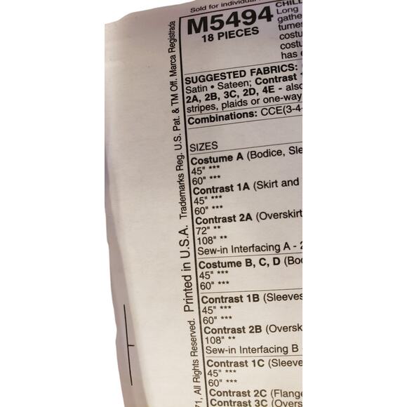 Vintage Sewing McCalls Princess Costume Witch Halloween Costume Patterns UNCUT - Picture 3 of 5